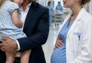 My ex rushed into my ER carrying his injured daughter, only to find me—the doctor he abandoned—seven months pregnant with his baby. I didn’t cry. I stayed completely professional. “I’m Dr. Adelaide,” I said, ignoring his eyes staring at my belly. But when his daughter whispered one simple sentence, his face went completely pale…